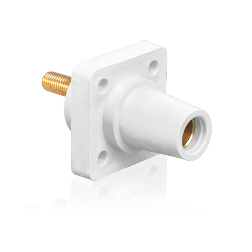 Leviton White Female Panel Receptacle Thrd Stud 1.125"Tap Nose#2-4/0