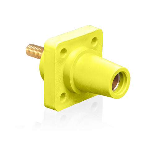 Leviton Yellow Female Panel Receptacle Thrd Stud1.125"Tap Nose#2-4/0