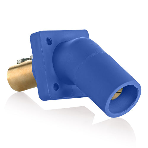 Leviton Series 16 Blue Male Panel Receptacle, DSS, 45D Tape Nose 2/0-4/0