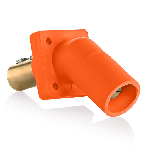Leviton Series 16 Orange Male Panel Receptacle, DSS, 45D Tape Nose 2/0-4/0