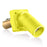Leviton Series 16 Yellow Male Panel Receptacle, DSS, 45D Tape Nose 2/0-4/0