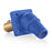 Leviton Series 16 Blue Female Panel Receptacle, DSS, 45D Tape Nose 2/0-4/0