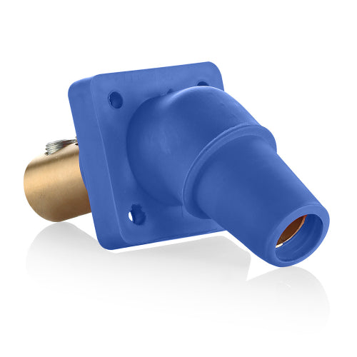 Leviton Series 16 Blue Female Panel Receptacle, DSS, 45D Tape Nose 2/0-4/0