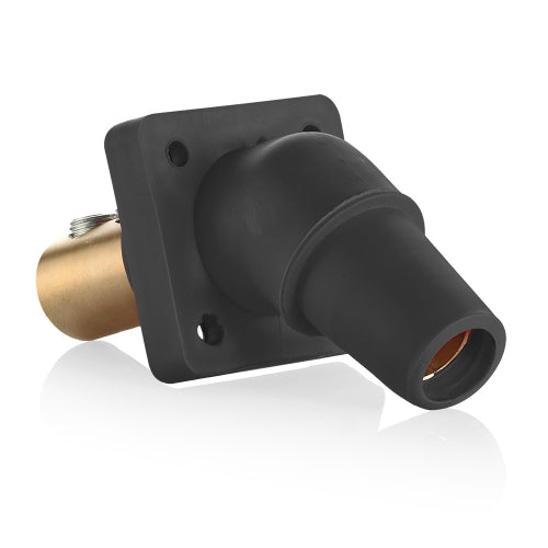 Leviton Series 16 Black Female Panel Receptacle, DSS, 45D Tape Nose 2/0-4/0