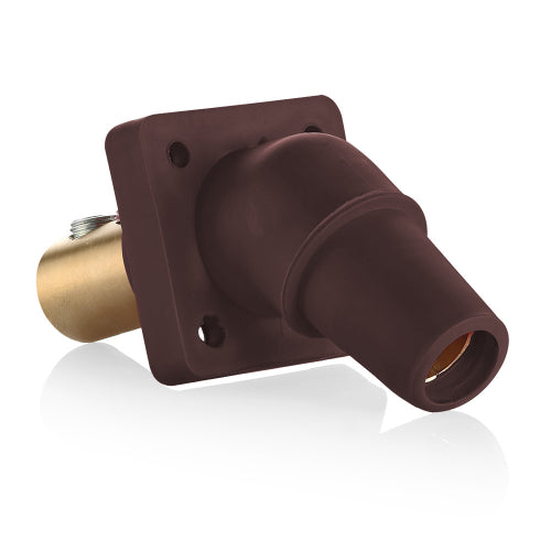 Leviton Series 16 Brown Female Panel Receptacle, DSS, 45D Tape Nose 2/0-4/0