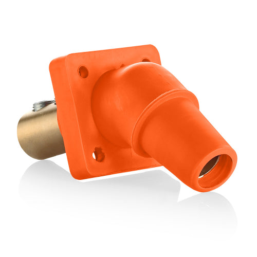 Leviton Series 16 Orange Female Panel Receptacle, DSS, 45D Tape Nose 2/0-4/0