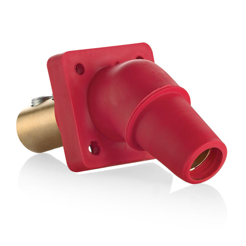 Leviton Series 16 Red Female Panel Receptacle, DSS, 45D Tape Nose 2/0-4/0