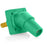 Leviton Series 16 Green Female CAM Panel Receptacle, Threaded Stud, 0.75", 45D, Tape Nose#2-4/0