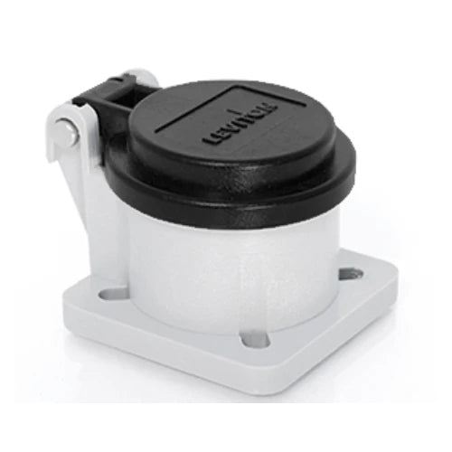 16 Series Panel Recep Enclo w/Automatic Closing Lid, BK