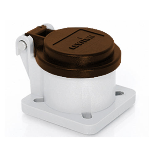 16 Series Panel Recep Enclo w/Automatic Closing Lid, Brown