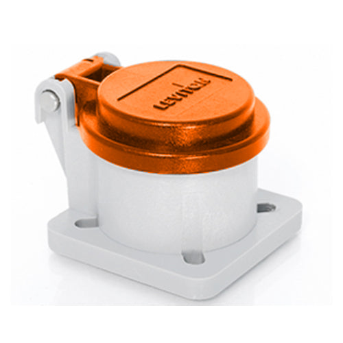 16 Series Panel Recep Enclo w/Automatic Closing Lid, Orange