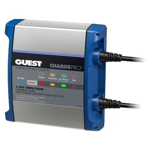 Marinco Guest On-Board Battery Charger 5A / 12V;  1 Bank; 120V Input