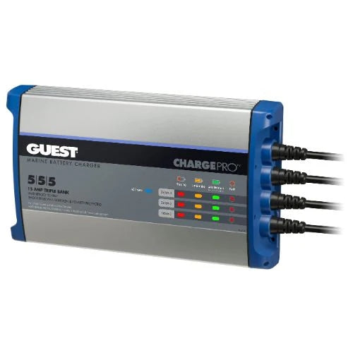 Marinco Guest On-Board Battery Charger 15A / 12V; 3 Bank; 120V Input