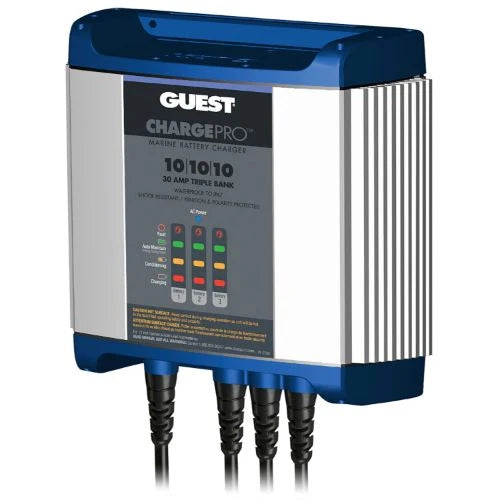Marinco Guest On-Board Battery Charger 30A / 12V; 3 Bank; 120V Input
