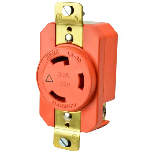 Marinco 30A 125V Receptacle  Locking - Isolated Ground