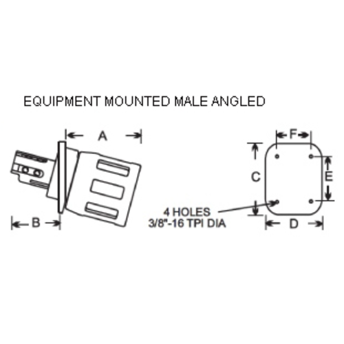 Patton & Cooke C10B1010 45° Male Equipment Mount 600/1100 V, 145 AMP