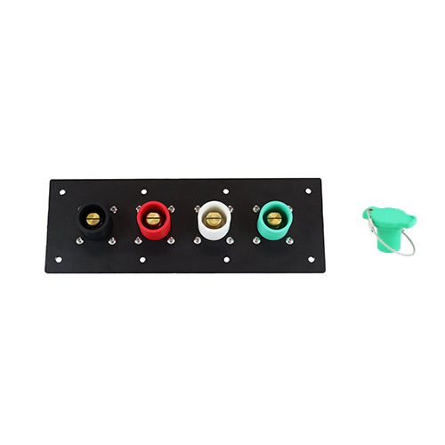 400A Black, Red, White, Green Single Phase 120/240V 4 Hole Male 90 Degree Cam Panel with Caps & Lanyards