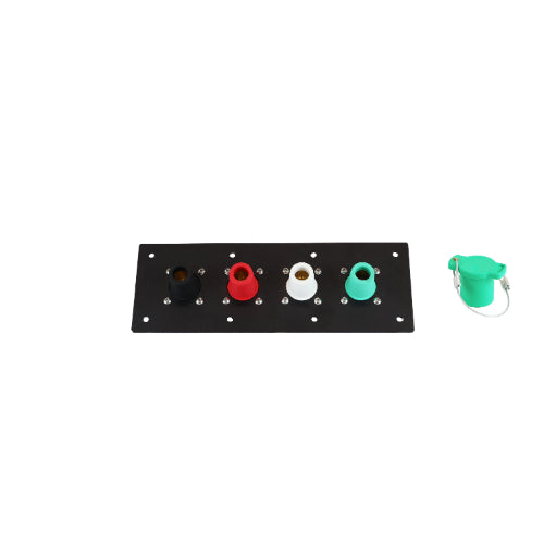 400A Black, Red, White, Green Single Phase 120/240V 4 Hole Female 90 Degree Cam Panel with Caps & Lanyards