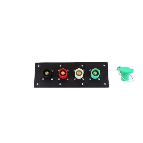 400A Black, Red, White, Green Single Phase 120/240V 4 Hole Male 90 Degree Cam Panel with Caps & Lanyards