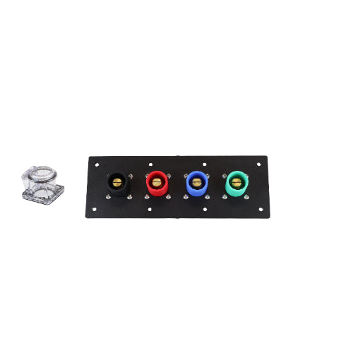 400A Black, Red, Blue, Green 3 Phase 208V 4 Hole Male 90 Degree Cam Panel with Clear-Snap Covers