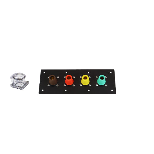 400A Brown, Orange, Yellow, Green 3 Phase 480V 4 Hole Female 90 Degree Cam Panel with Clear-Snap Covers