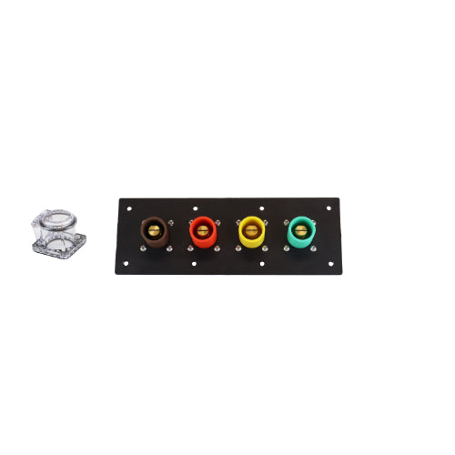 400A Brown, Orange, Yellow, Green 3 Phase 480V 4 Hole Male 90 Degree Cam Panel with Clear-Snap Covers