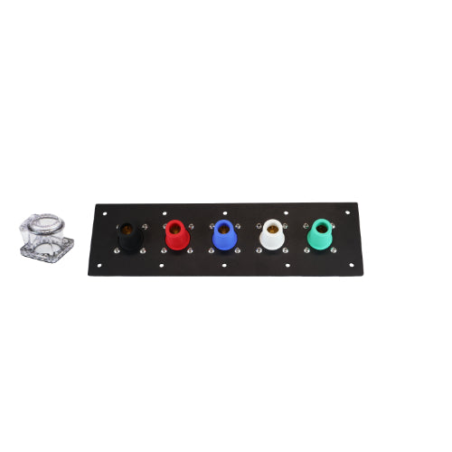 Plastic 400A Black, Red, Blue, White, Green 3 Phase 120/208V 5 Hole Female 90 Degree Cam Panel with Clear-Snap Covers