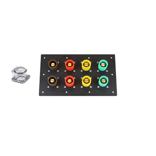 800A Brown, Orange, Yellow, Green 3 Phase 480V 8H Male 90 Degree Cam lock Panel with Clear-Snap Covers