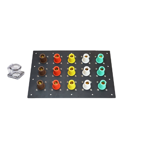 1200A Brown, Orange, Yellow, White, Green 3 Phase 277/480V 15H Female 90 Degree Camlock Panel with Clear-Snap Covers