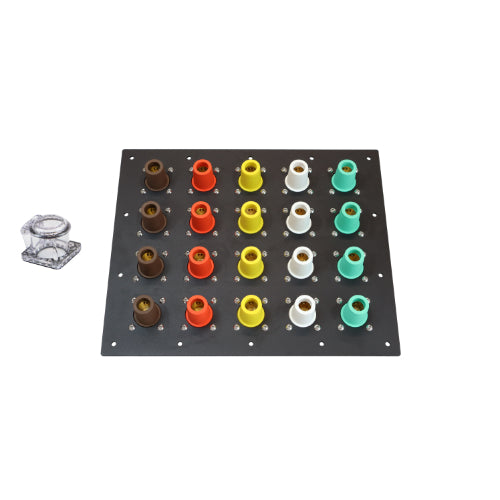 1600 Amp Brown, Orange, Yellow, White, Green 3 Phase 277/480V 20H Female 90 Degree Camlock Panel with Clear-Snap Covers
