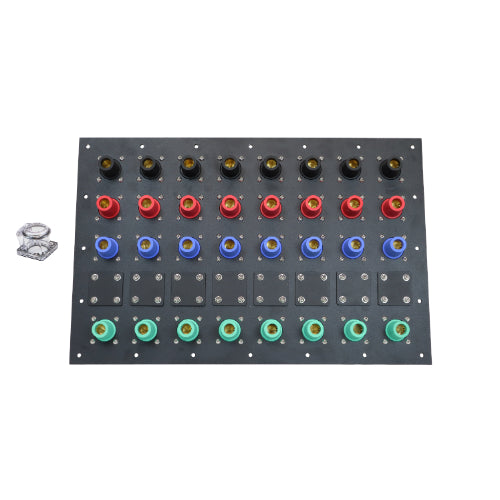 3200A Black, Red, Blue, Green 3 Phase 208V 32H Female 90 Degree Cam Panel with Clear-Snap Covers
