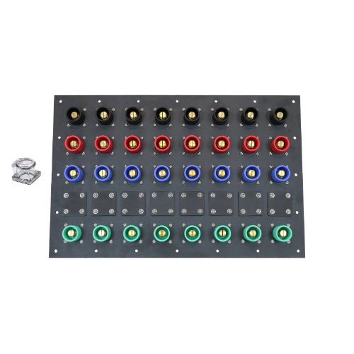 3200A Black, Red, Blue, Green 3 Phase 208V 32H Male 90 Degree Cam Panel with Clear-Snap Covers