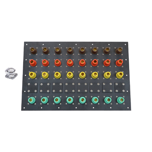 3200A Brown, Orange, Yellow, Green 3 Phase 480V 32H Female 90 Degree Cam Panel with Clear-Snap Covers