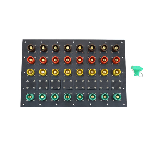 3200A Brown, Orange, Yellow, Green 3 Phase 480V 32H Male 90 Degree Cam Panel with Caps and Lanyards