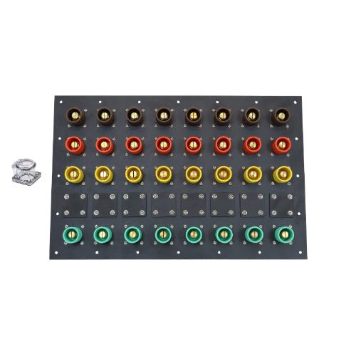 3200A Brown, Orange, Yellow, Green 3 Phase 480V 32H Male 90 Degree Cam Panel with Clear-Snap Covers