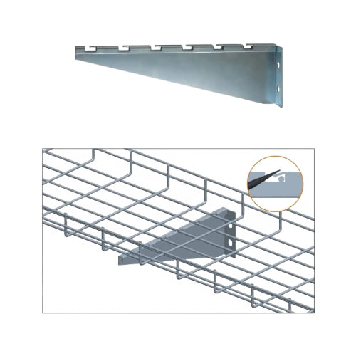 Quest Manufacturing V Wall Bracket for 8" cable wire mesh trays