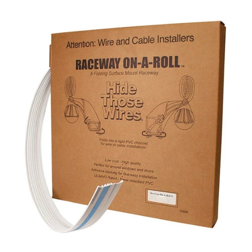 Quest Manufacturing 1/4" White Raceway On-A-Roll, 50Ft, 1Pk