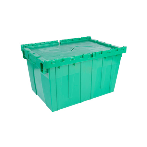 Hand Held Attached Lid Container 21x15x12- Green