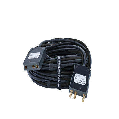 Stage Pin Extension, 20 Amp, 125 Volt, Bates Connectors, SOOW Cable, Black