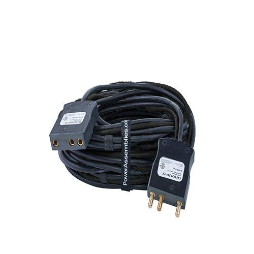 Stage Pin Extension, 20 Amp, 125 Volt, Bates Connectors, SJOOW Cable, Black