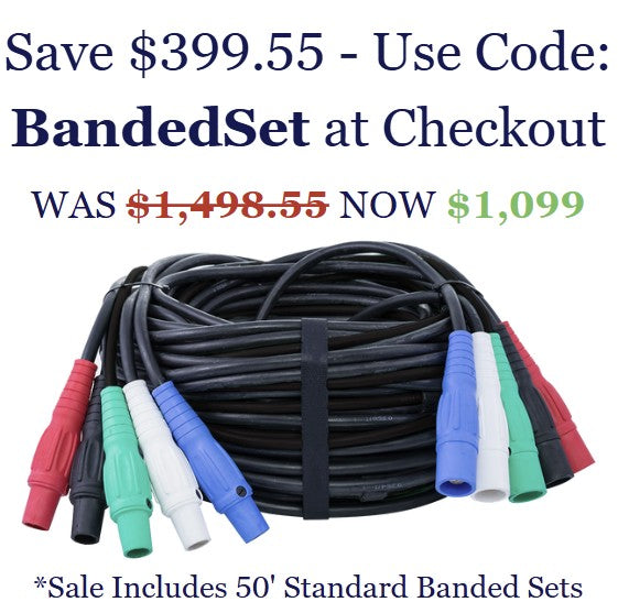 5 Wire Banded Set (4) #2 SC, Black (1) #6 SC Black