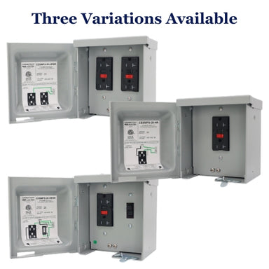 Outdoor GFCI Box, 20A 120V Multiple 5-20R Configurations