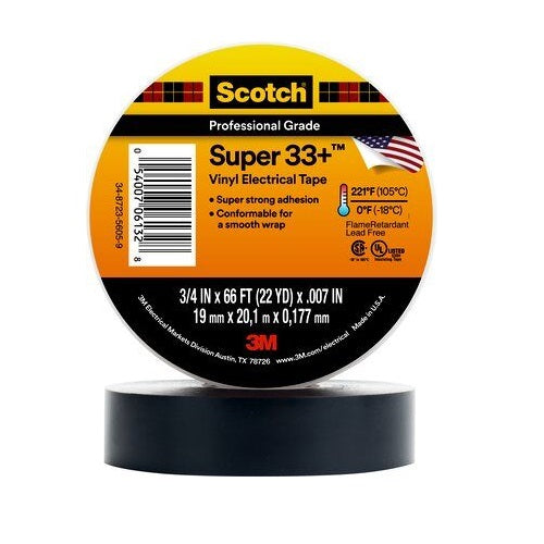 3M Scotch Super 33+ VInyl Electrical Tape in Black